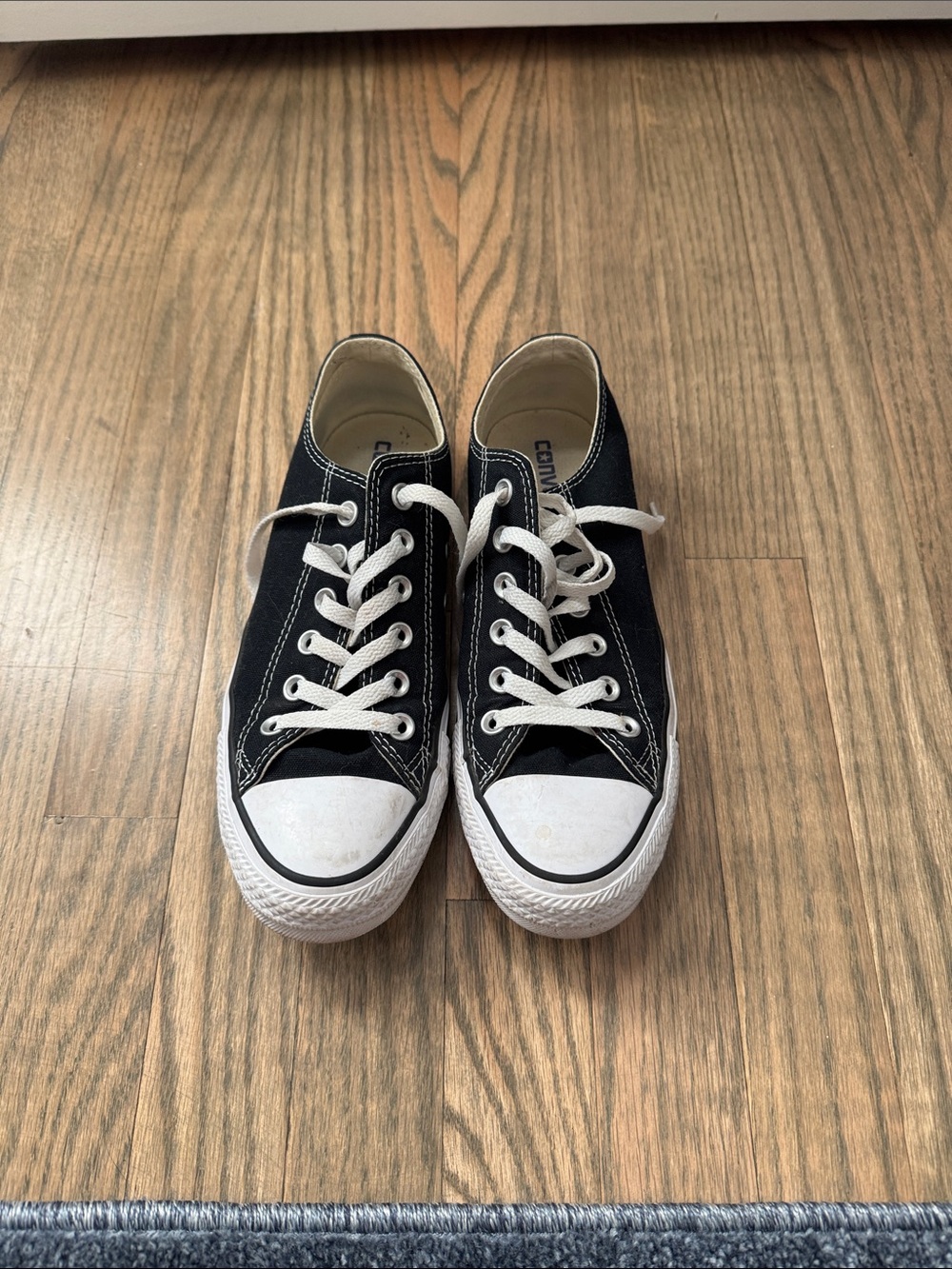 Converse Classic Black all Stars Canvas Low-Top Sneakers with White Accents